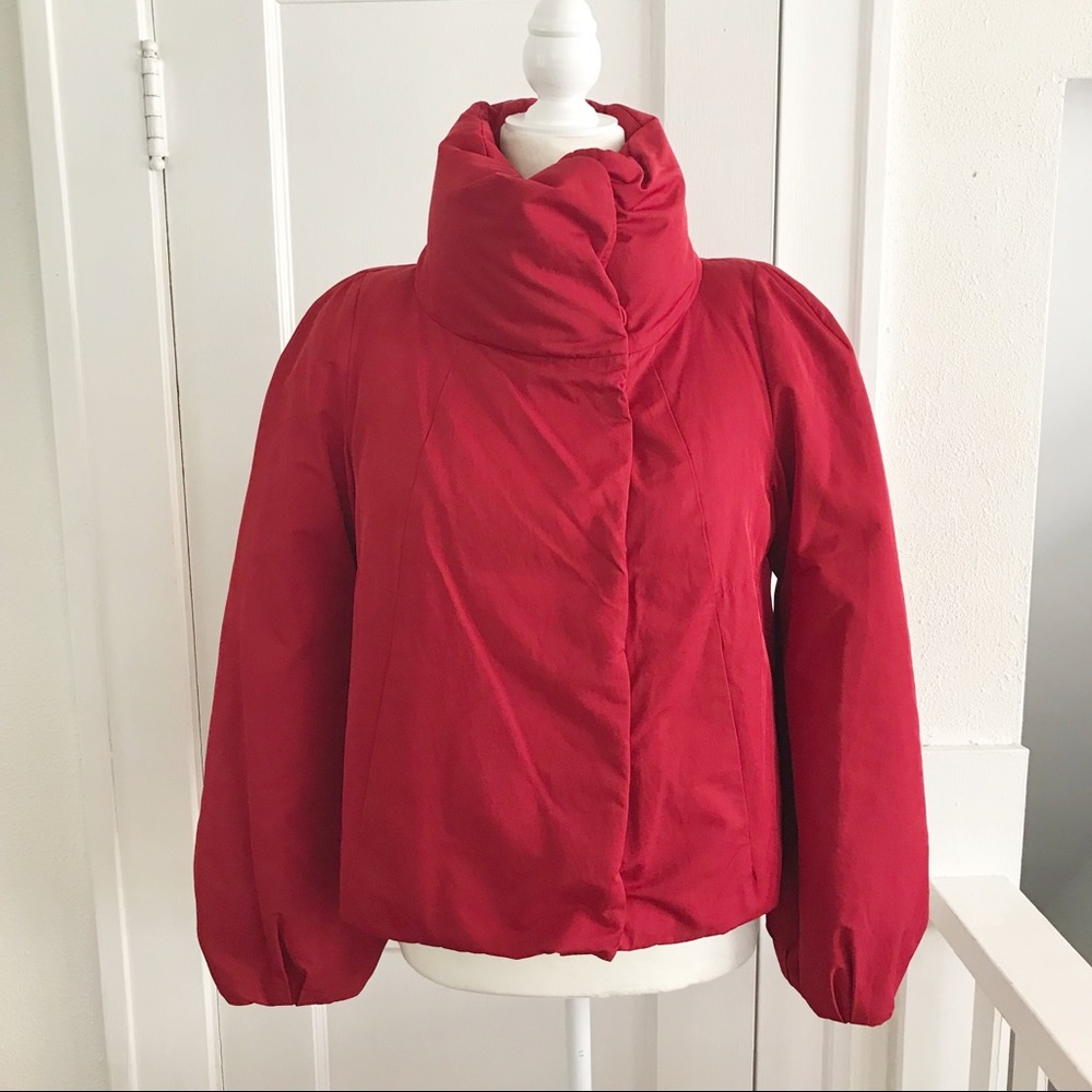Ann Taylor Red Puffer Jacket - Picture 2 of 8
